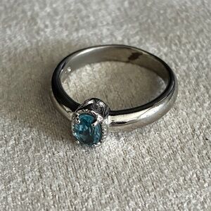 Silver Ring with Blue Gemstone